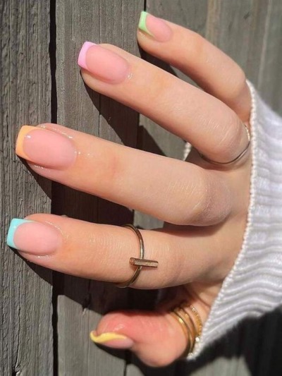colored nails.